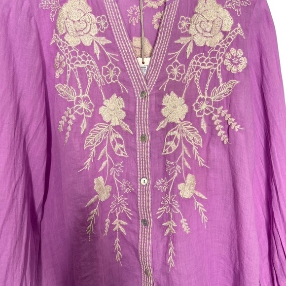 Johnny Was Osiris Relaxed Button Down Shirt Size XS NEW - Picture 4 of 12